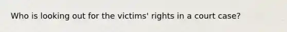 Who is looking out for the victims' rights in a court case?