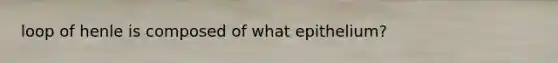 loop of henle is composed of what epithelium?