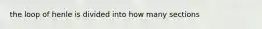the loop of henle is divided into how many sections