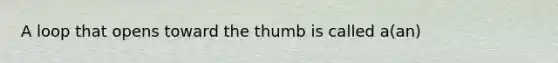 A loop that opens toward the thumb is called a(an)