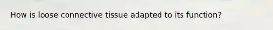 How is loose <a href='https://www.questionai.com/knowledge/kYDr0DHyc8-connective-tissue' class='anchor-knowledge'>connective tissue</a> adapted to its function?