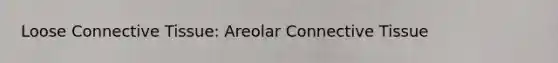 Loose <a href='https://www.questionai.com/knowledge/kYDr0DHyc8-connective-tissue' class='anchor-knowledge'>connective tissue</a>: Areolar Connective Tissue