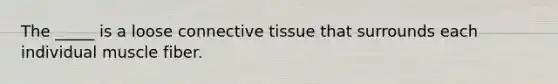 The _____ is a loose connective tissue that surrounds each individual muscle fiber.