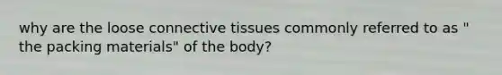 why are the loose connective tissues commonly referred to as " the packing materials" of the body?