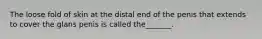 The loose fold of skin at the distal end of the penis that extends to cover the glans penis is called the_______.