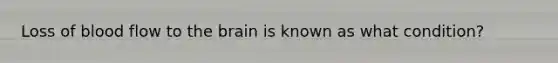 Loss of blood flow to the brain is known as what condition?