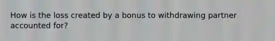 How is the loss created by a bonus to withdrawing partner accounted for?