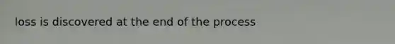 loss is discovered at the end of the process