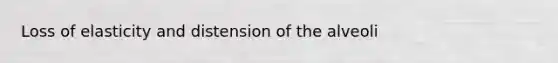 Loss of elasticity and distension of the alveoli