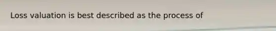 Loss valuation is best described as the process of