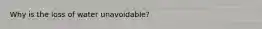Why is the loss of water unavoidable?