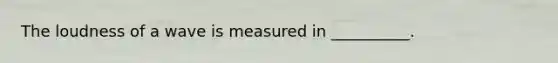 The loudness of a wave is measured in __________.