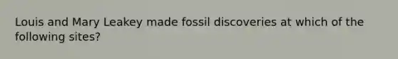 Louis and Mary Leakey made fossil discoveries at which of the following sites?