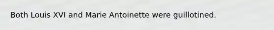 Both Louis XVI and Marie Antoinette were guillotined.