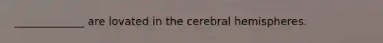 _____________ are lovated in the cerebral hemispheres.