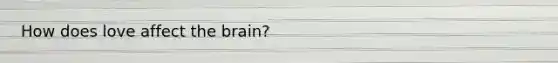 How does love affect the brain?