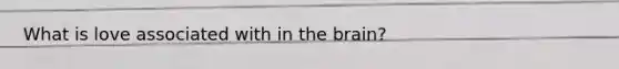 What is love associated with in the brain?