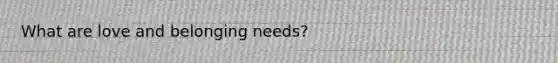 What are love and belonging needs?