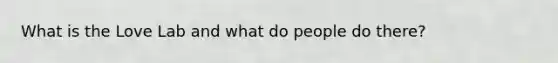 What is the Love Lab and what do people do there?