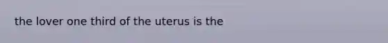 the lover one third of the uterus is the