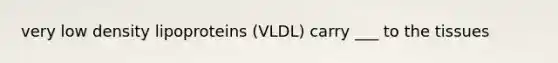 very low density lipoproteins (VLDL) carry ___ to the tissues