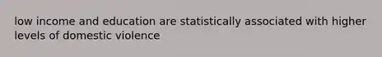 low income and education are statistically associated with higher levels of domestic violence