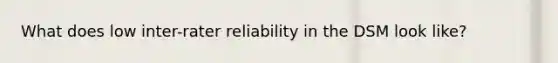 What does low inter-rater reliability in the DSM look like?