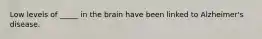 Low levels of _____ in the brain have been linked to Alzheimer's disease.