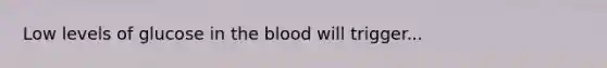 Low levels of glucose in the blood will trigger...