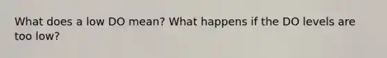 What does a low DO mean? What happens if the DO levels are too low?