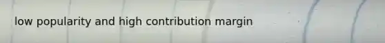 low popularity and high contribution margin