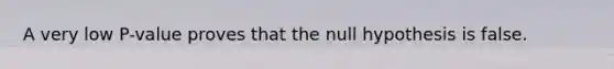 A very low​ P-value proves that the null hypothesis is false.