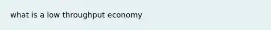 what is a low throughput economy