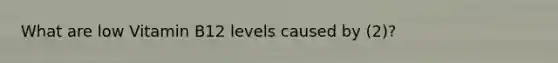 What are low Vitamin B12 levels caused by (2)?