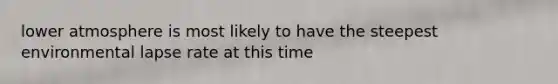 lower atmosphere is most likely to have the steepest environmental lapse rate at this time