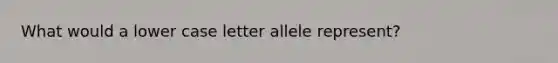 What would a lower case letter allele represent?