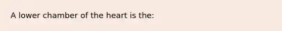 A lower chamber of <a href='https://www.questionai.com/knowledge/kya8ocqc6o-the-heart' class='anchor-knowledge'>the heart</a> is the:
