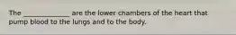 The ______________ are the lower chambers of the heart that pump blood to the lungs and to the body.