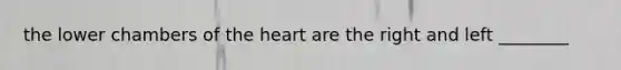 the lower chambers of the heart are the right and left ________