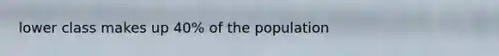 lower class makes up 40% of the population