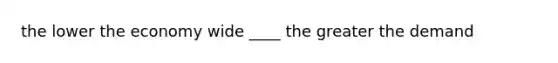 the lower the economy wide ____ the greater the demand