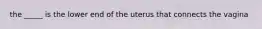 the _____ is the lower end of the uterus that connects the vagina