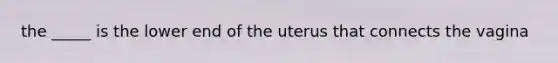 the _____ is the lower end of the uterus that connects the vagina