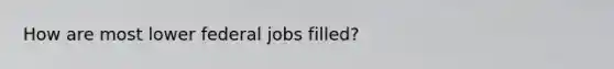 How are most lower federal jobs filled?