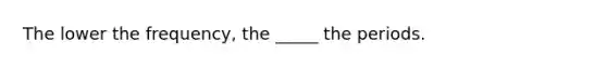 The lower the frequency, the _____ the periods.