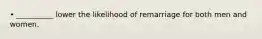 • __________ lower the likelihood of remarriage for both men and women.