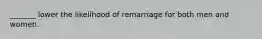 _______ lower the likelihood of remarriage for both men and women.