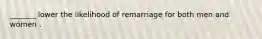 _______ lower the likelihood of remarriage for both men and women .