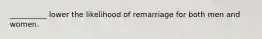 __________ lower the likelihood of remarriage for both men and women.