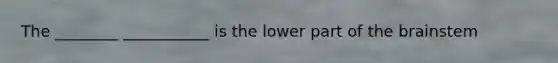 The ________ ___________ is the lower part of the brainstem